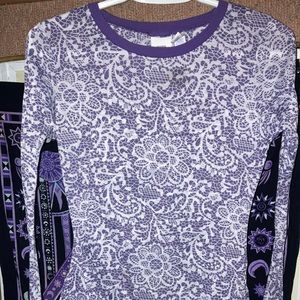 Purple mandala flowered patterned long sleeve